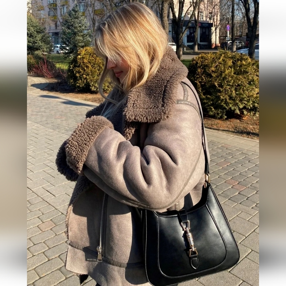 NWT ZARA DOUBLE FACED FAUX SHEARLING FUR JACKET - Picture 5 of 16